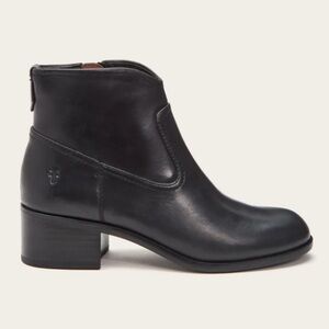 Frye Claire Leather Booties in Black